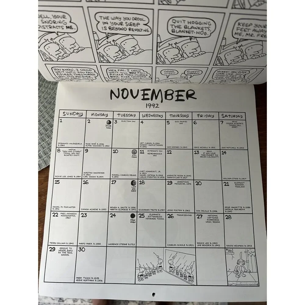 The Life in Hell 1992-1993 16-Month Fun Calendar Matt Groening